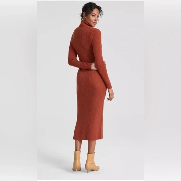 Charter Club Women's 100% Cashmere Turtleneck Midi Sweater Dress Size Medium - Picture 2 of 7